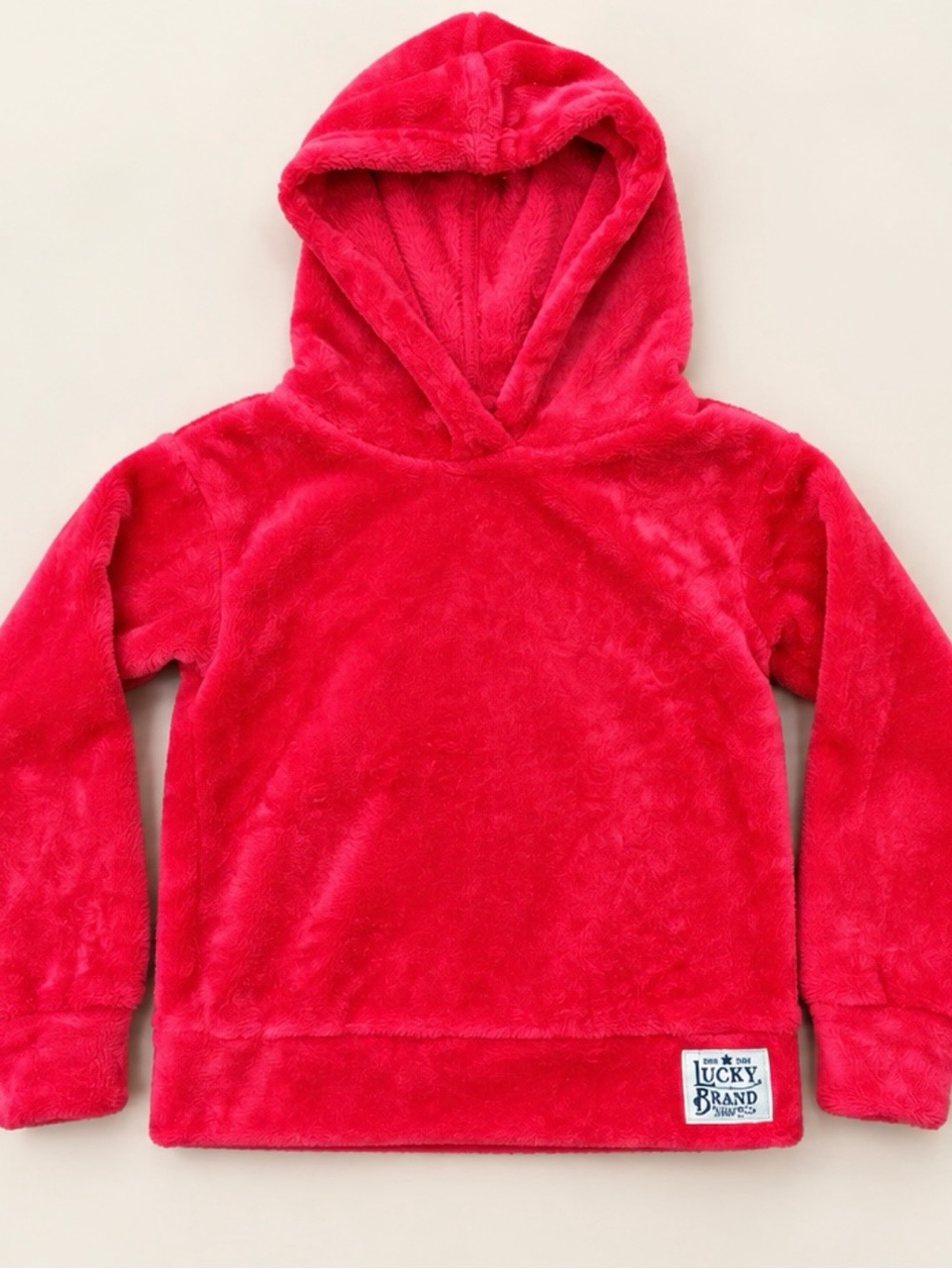 Lucky Brand Kids Plush Hooded Pullover - Hot Pink